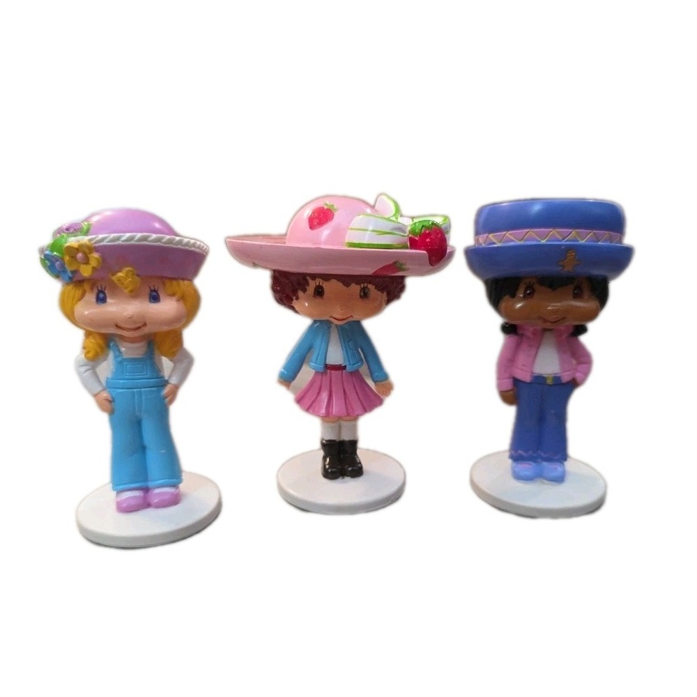 Lot‎ of 3 Vintage Cake Topper Strawberry Shortcake 3"